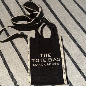 Marc Jacobs Black Mini Tote Crossbody with Cream Trim